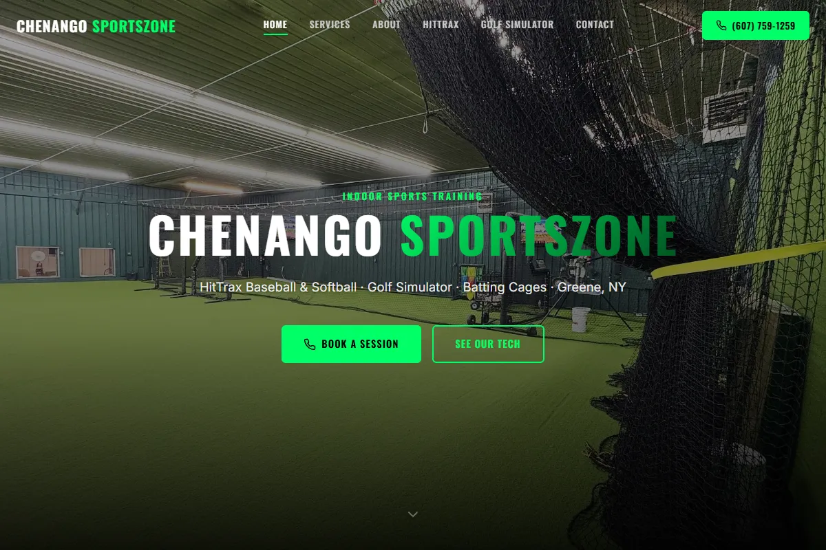 Chenango SportsZone website homepage